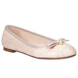 DIOR Cannage Quilted Calfskin Leather Flat Ballerina Ballet Bow Shoes
